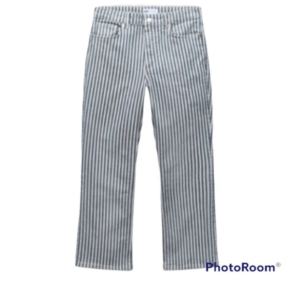 ZARA striped cropped jeans size 27